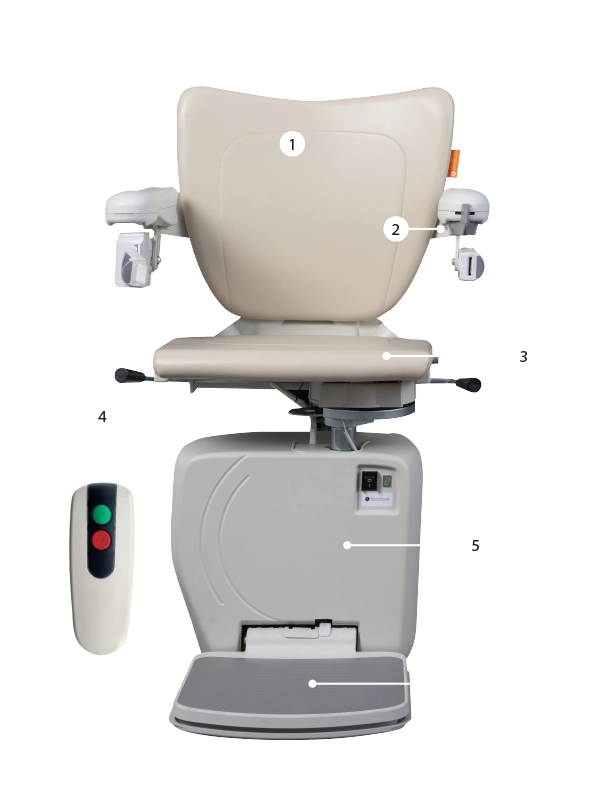 Handicare 4000 stair lift standard features and finish
