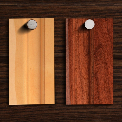 Raised hardwood color options for home elevator.