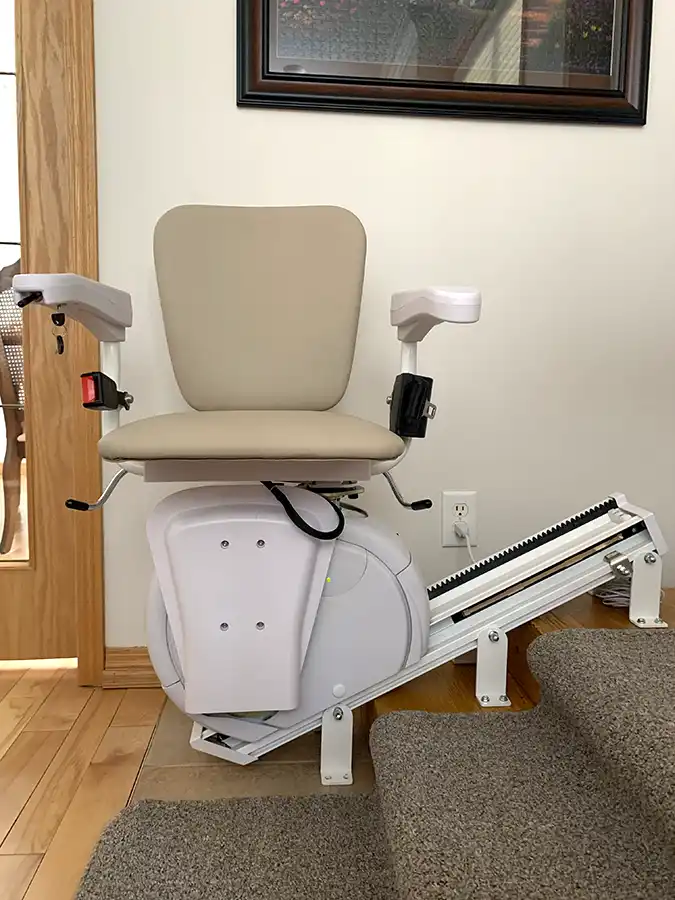 Savaria K2 stair lift on a short residential staircase