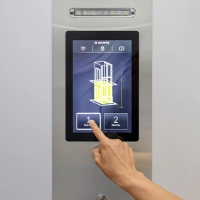 Touch screen call operating panel for home elevators.