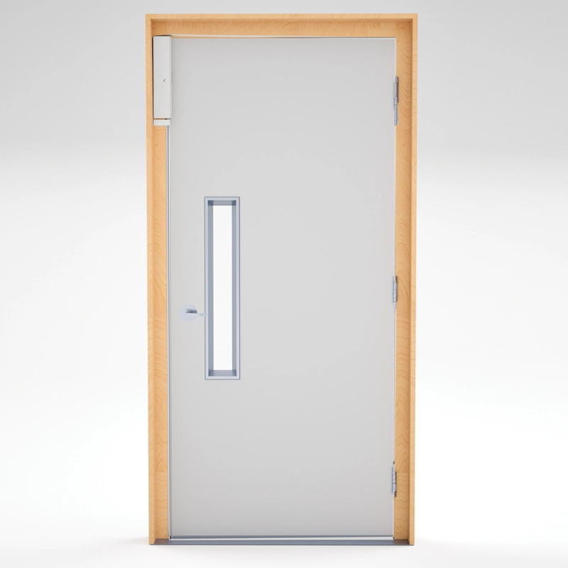 Wooden door frame option for vertical platform lift.