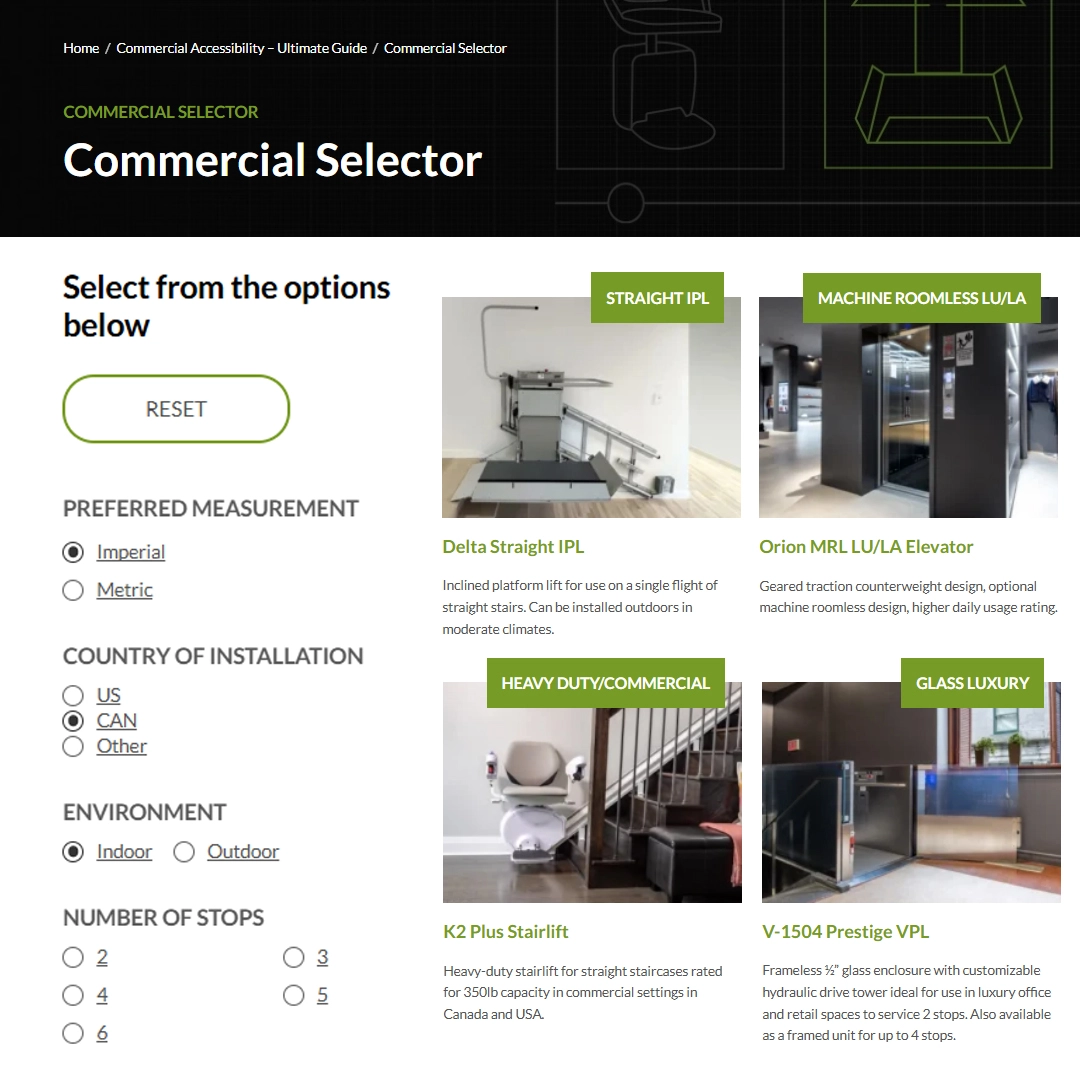 Our new commercial selector